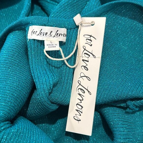 NWT For Love & Lemons Loreli Midi Dress Electric Blue Large Revolve - Picture 14 of 16